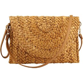 Gets Straw Clutches Beach Bag for Women Summer Crossbody Straw Bag with Bag Strap