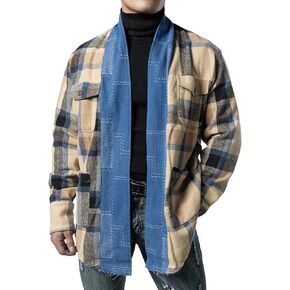 جاكيت قميص رجالي من JOGAL من الفلانيل بأكمام طويلة كاجوال مفتوح من الأمام مع جيوب in Kuwait