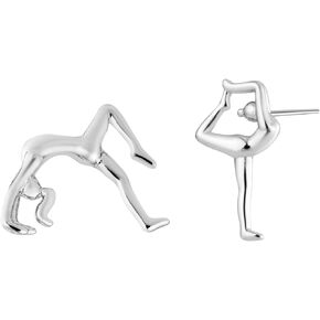Mismatch Yoga Yogi Stud Earrings Jewelry with 925 Sterling Silver Back Posts