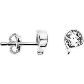 SOFIA MILANI - Women's Earrings 925 Silver - with Zirconia Stone - Circle Stud Earrings - 20736