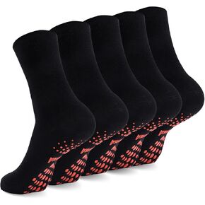 Aaronano Non Slip Socks Womens Hospital Socks Non Skid Yoga Grip Socks for Men 5 Pairs