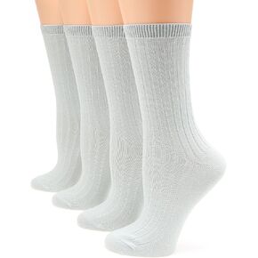 جوارب MIRMARU النسائية اليومية المكونة من 4 أزواج من الجوارب القطنية ذات الألوان الصلبة. in Kuwait