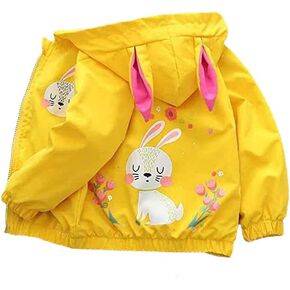 Toddler Boys Girls Jacket Hooded Trench Flower Lightweight Kids Coats Windbreaker Outdoor