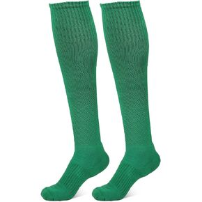 Athletic Over the Calf Compression Crew Socks for Mens and Boys - Black/Red/White/Yellow/Green