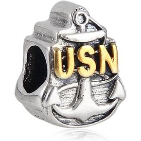 Sailor's Anchor Charm USN Charm Sea Sailing Charm for Pandora Bracelet (B)