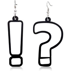 CHOORO Punctuation Mark Earrings Exclamation and Question Mark Earrings Large Statement Punctuation Mark Earrings Asymmetric Punctuation Earring