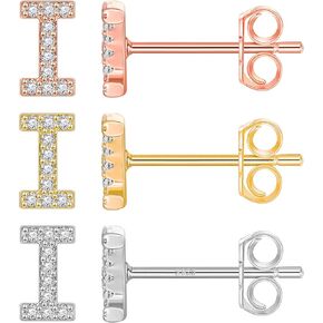 3 Pairs Initial Stud Earrings for Women 14K Gold Earrings Set Fashion Alphabet Letter Initial Earrings for Girls Jewelry Gifts with Box