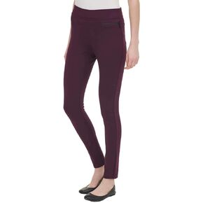 DKNY Ladies Pull-on Ponte Pant - Large Sizes - Black Gray Purple