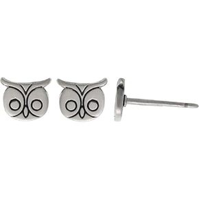 Boma Jewelry Sterling Silver Owl Stud Earrings