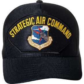 United States Air Force Strategic Air Command Emblem Patch Hat Navy Blue Baseball Cap