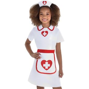 Amscan Sweetheart Nurse Costume For Girls - Medium (8-10) - Cute & Comfy Designs Outfit, Perfect For Halloween Parties, School Events & More - 1 Set