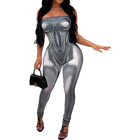 المرأة LovelyWholesale أنبوب السروال القصير مثير الأعلى التعادل صبغ طباعة Bodycon السراويل الطويلة بذلة in Kuwait