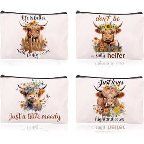 NOVBAUB Disco Cowgirl Cosmetic Makeup Bag 9PCS Bachelorette Party Favor Bags Cowgirl Birthday Party Decorations Supplies Gift Canvas Cosmetic Travel Pencil Bags Pouch with Zipper for Women