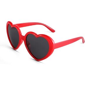 COASION Red Heart Sunglasses for Women Polarized Heart Shaped Glasses Cute Eyewear