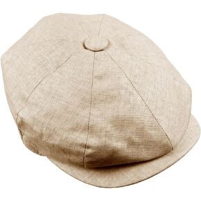TZ Promise Men's 100% Linen Newsboy Irish Drivers Cabbie Gatsby Apple Vintage Newsie Cap Hat