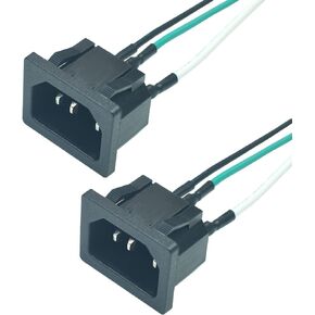 IEC320 C14 لوحة جبل محول التوصيل التيار المتناوب 250 فولت 15A 3 دبابيس IEC مدخل وحدة التوصيل مقبس توصيل الطاقة مع 3 أسلاك (3 قطعة)