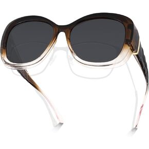 Meeloog Polarized Fit Over Glasses Sunglasses for Women, Oversized Fashion Big Sun Glasses Trendy Shades for Driving MST0079
