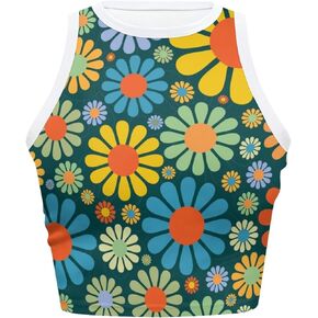 Crop Tops for Women Tank Tops Basic Style Sleeveless Racerback Halter Neck Fitted Tops