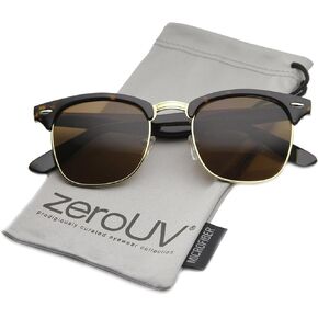 zeroUV Half Frame Semi-Rimless Horn Rimmed Sunglasses
