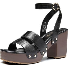 DREAM PAIRS Women's Chunky Platform Ankle Multi Strappy Heels Round Open Toe Summer Sandals