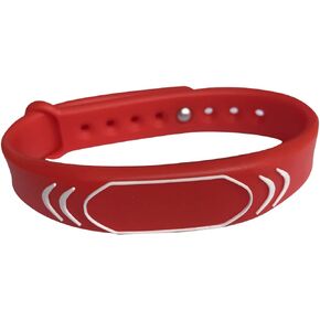 13.56mhz MIFARE Classic 4K Wristband RFID Silicone Watch Bracelet (Pack of 2) (Red)