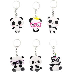 NUOBESTY 6pcs Cartoon Animal Keychain Animal Key Ring China Keychain Pendant Purse Bag Charm Decoration