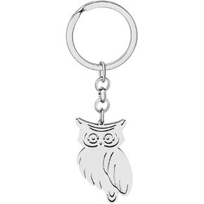 LONYOO Elegant Owl Bird Keychain Stainless Steel Owl Keyring Gifts for Women Girls Car Key Charms