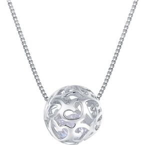 925 Sterling Silver Necklaces with Pendant Cut Beads Ball Chain Necklace for Women Charm Jewelry | Locket Necklace | Silver Necklace for Women | Sterling Silver Locket | Women's Lockets