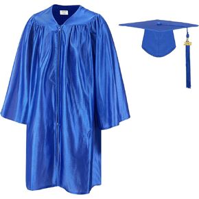 SAMDEEMI Unisex Shiny Kindergarten Graduation Gown Cap Set with 2024 Tassel, for Preschool Toddler Children