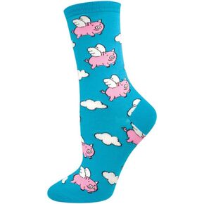 Socksmith Women's WHEN PIGS FLY Socks (SkyBlue,O/S)