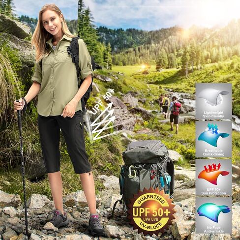 شورت نسائي من Jessie Kidden للمشي لمسافات طويلة، شورت جولف نشط قابل للتمدد مع جيوب، شورت خفيف الوزن سريع الجفاف للنساء in Kuwait