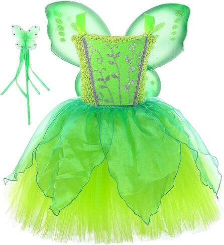 فستان Tutu Dreams FairyPrincess للفتيات مع أجنحة وعصا ملابس لحفلات عيد الهالوين in Kuwait