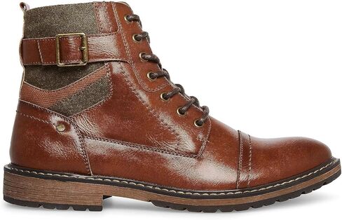 Steve Madden Teetr Boots for Men - Synthetic Leather Upper - Synthetic Lining - EVA Lug Outsole - Round Toe in Saudi Arabia