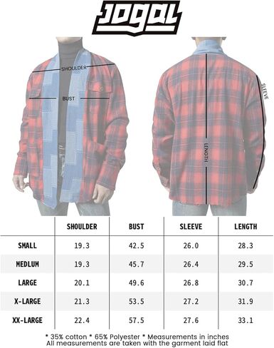 جاكيت قميص رجالي من JOGAL من الفلانيل بأكمام طويلة كاجوال مفتوح من الأمام مع جيوب in Kuwait