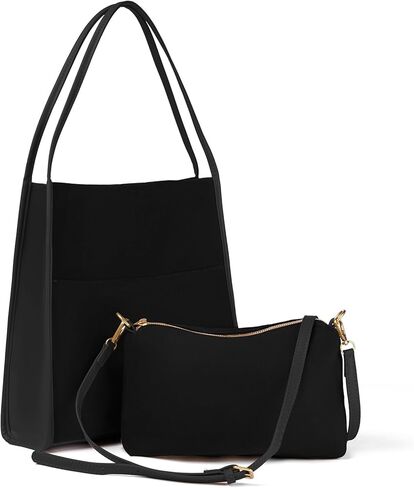 CALUOMATT Tote Bag For Women Leather Satchel Handbag Ladies Big Soft Vintage Trendy Suede Crossbody Bags Purse 2pcs Set in Kuwait