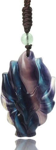 Natural Obsidian Dragon Wolf Fox Necklace Black Gemstone Buddha Yin Yang Amulet Protection Pendant Reiki Healing Crystal Stones Adjustable Beads Necklace Jewelry in Saudi Arabia