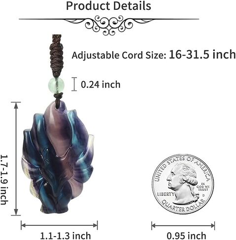 Natural Obsidian Dragon Wolf Fox Necklace Black Gemstone Buddha Yin Yang Amulet Protection Pendant Reiki Healing Crystal Stones Adjustable Beads Necklace Jewelry in Saudi Arabia