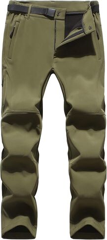 WULFUL Men's Waterproof Snow Ski Pants Winter Fleece Lined Hiking Outdoor Insulated Pants with Belts in Saudi Arabia