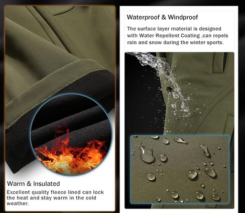 WULFUL Men's Waterproof Snow Ski Pants Winter Fleece Lined Hiking Outdoor Insulated Pants with Belts in Saudi Arabia