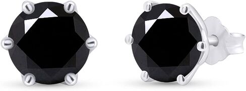 SAVEARTH DIAMONDS Black Moissanite Stud Earrings 2ct 925 Sterling Silver Gold Plated Ear Studs for Women in Saudi Arabia