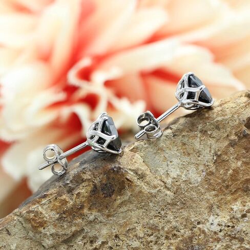 SAVEARTH DIAMONDS Black Moissanite Stud Earrings 2ct 925 Sterling Silver Gold Plated Ear Studs for Women in Saudi Arabia