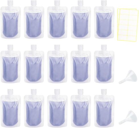 15 قطعة من أكياس السفر لمستحضرات التجميل من مليبدين، أكياس ضغط مقاومة للتسرب 100 مل، أكياس قابلة لإعادة الملء مع ملصقات، حاويات سفر معتمدة من إدارة أمن المواصلات الأمريكية للشامبو والبلسم in Kuwait