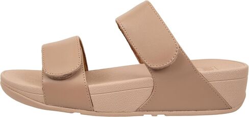 FitFlop FV6137-080 LULU Adjustable Leather Slides Beige US10 in Saudi Arabia
