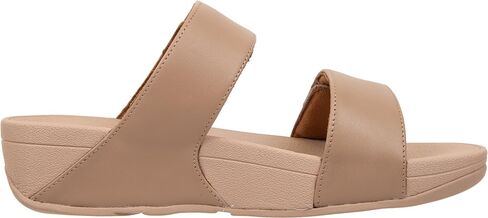 FitFlop FV6137-080 LULU Adjustable Leather Slides Beige US10 in Saudi Arabia