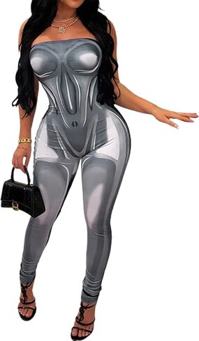 المرأة LovelyWholesale أنبوب السروال القصير مثير الأعلى التعادل صبغ طباعة Bodycon السراويل الطويلة بذلة in Saudi Arabia