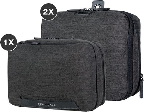 Nordace Travel Packing Organizers Set for Men and Women - 2x Packing Cubes & 1x Wash Pouch - Durable & Water Resistant (Beige-Brown) in Saudi Arabia