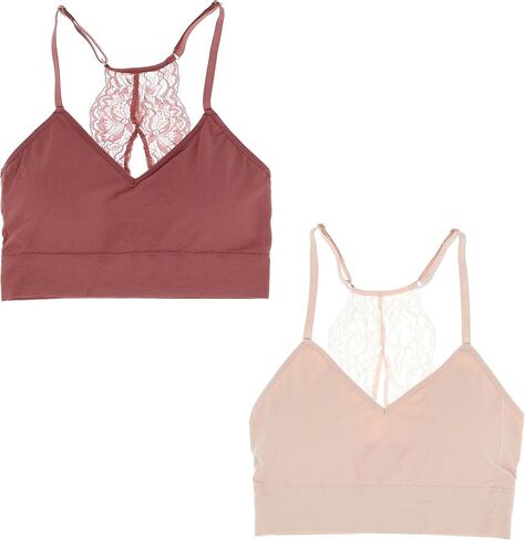 Marilyn Monroe Intimates Women's Sexy Bralette with Lacey Racer Back (2 Bras) in Saudi Arabia