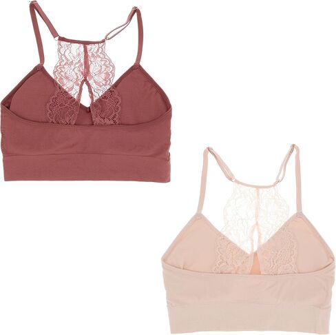Marilyn Monroe Intimates Women's Sexy Bralette with Lacey Racer Back (2 Bras) in Saudi Arabia