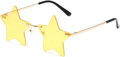 LASPOR Rimless Star shape Sunglasses for women/men Frameless Party glasses Super Cute Vintage Retro Pentagram Eyewears in Saudi Arabia