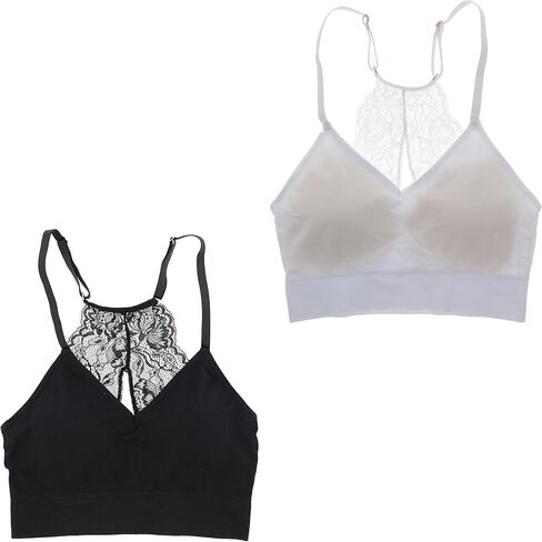 Marilyn Monroe Intimates Women's Sexy Bralette with Lacey Racer Back (2 Bras) in Saudi Arabia